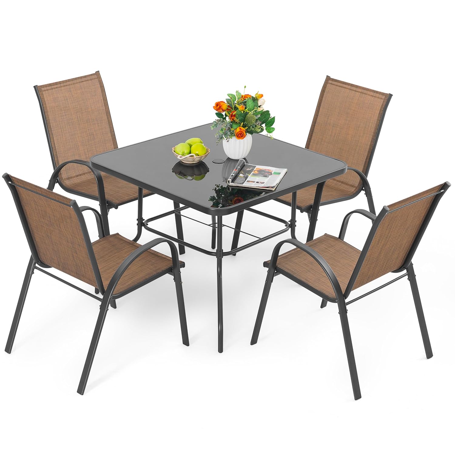 Outdoor Furniture Ideas - 5 Piece Metal Patio Dining Set