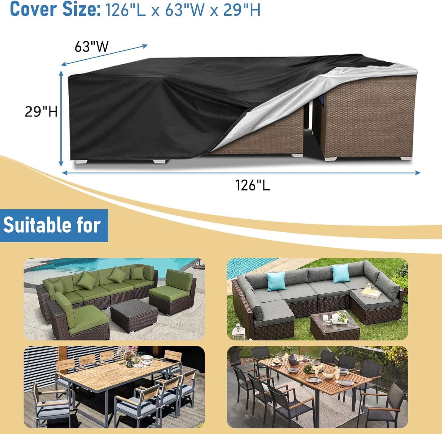 Heavy Duty Waterproof Patio Fu – Outdoor Furniture Table And Chairs Bewertung und Preis