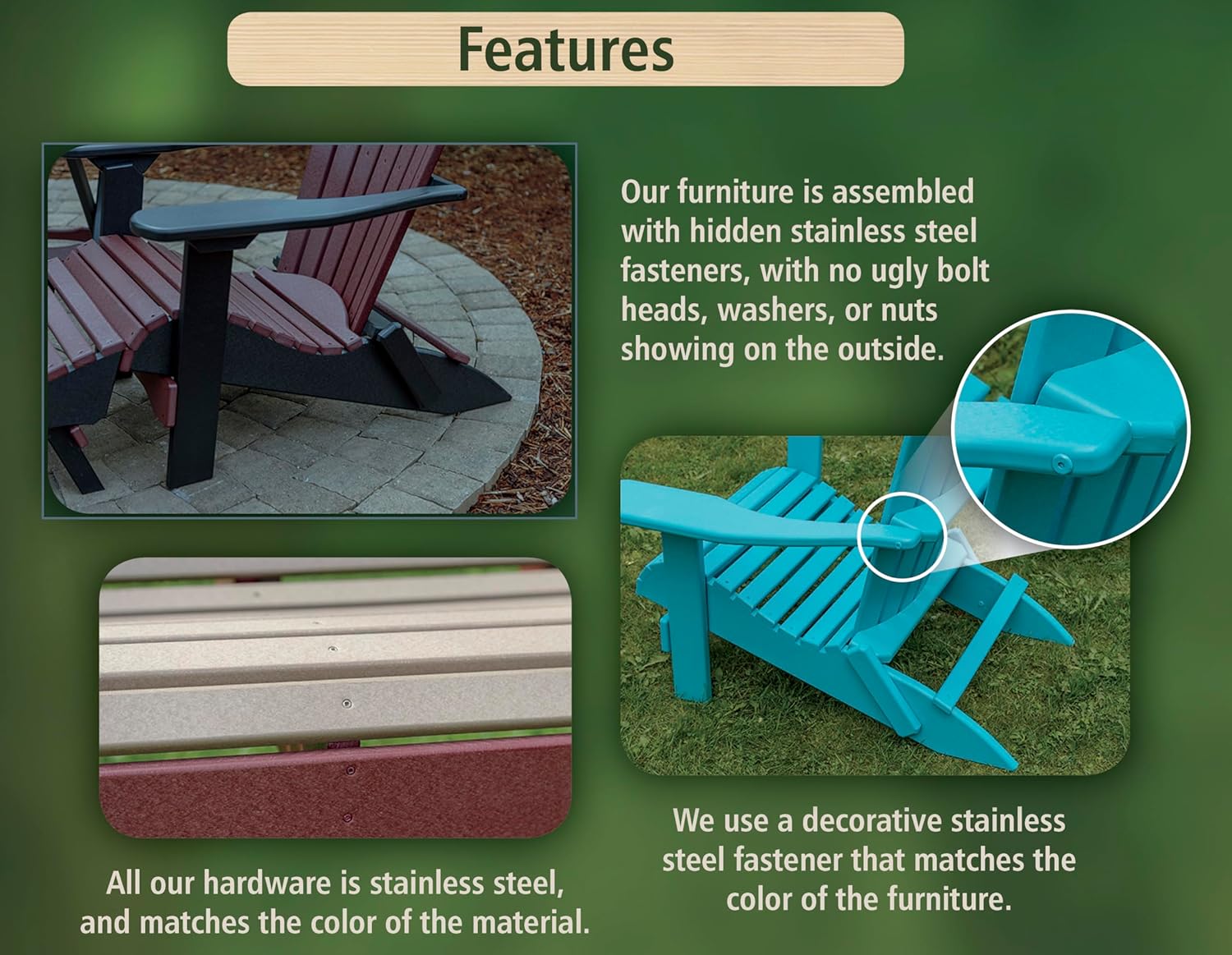 Poly Lumber Wood 5FT Logan Por – Outdoor Furniture Polywood Bewertung und Preis