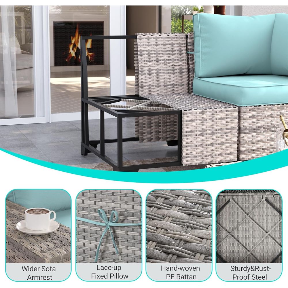 9-Piece Outdoor Wicker Patio F – Outdoor Furniture Table And Chairs Bewertung und Preis