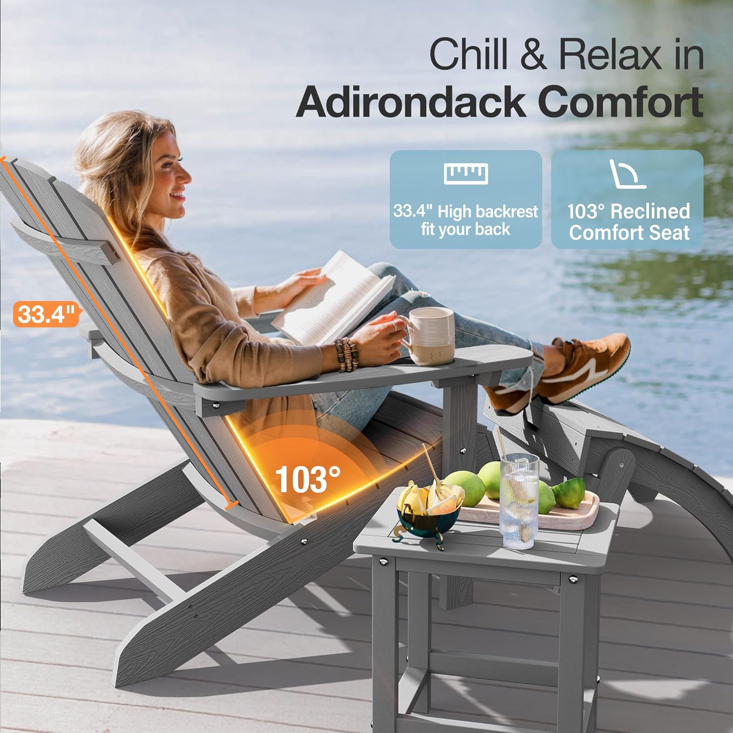 Adirondack Chairs Set of 4 Pla – Outdoor Furniture Polywood Bewertung und Preis