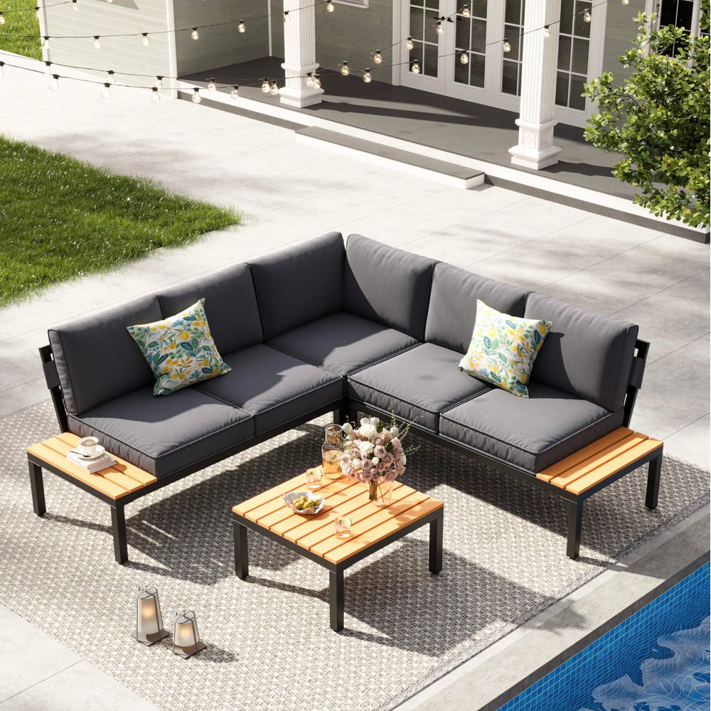 4Piece Patio Furniture Set,Met – Outdoor Furniture Table And Chairs Bewertung und Preis