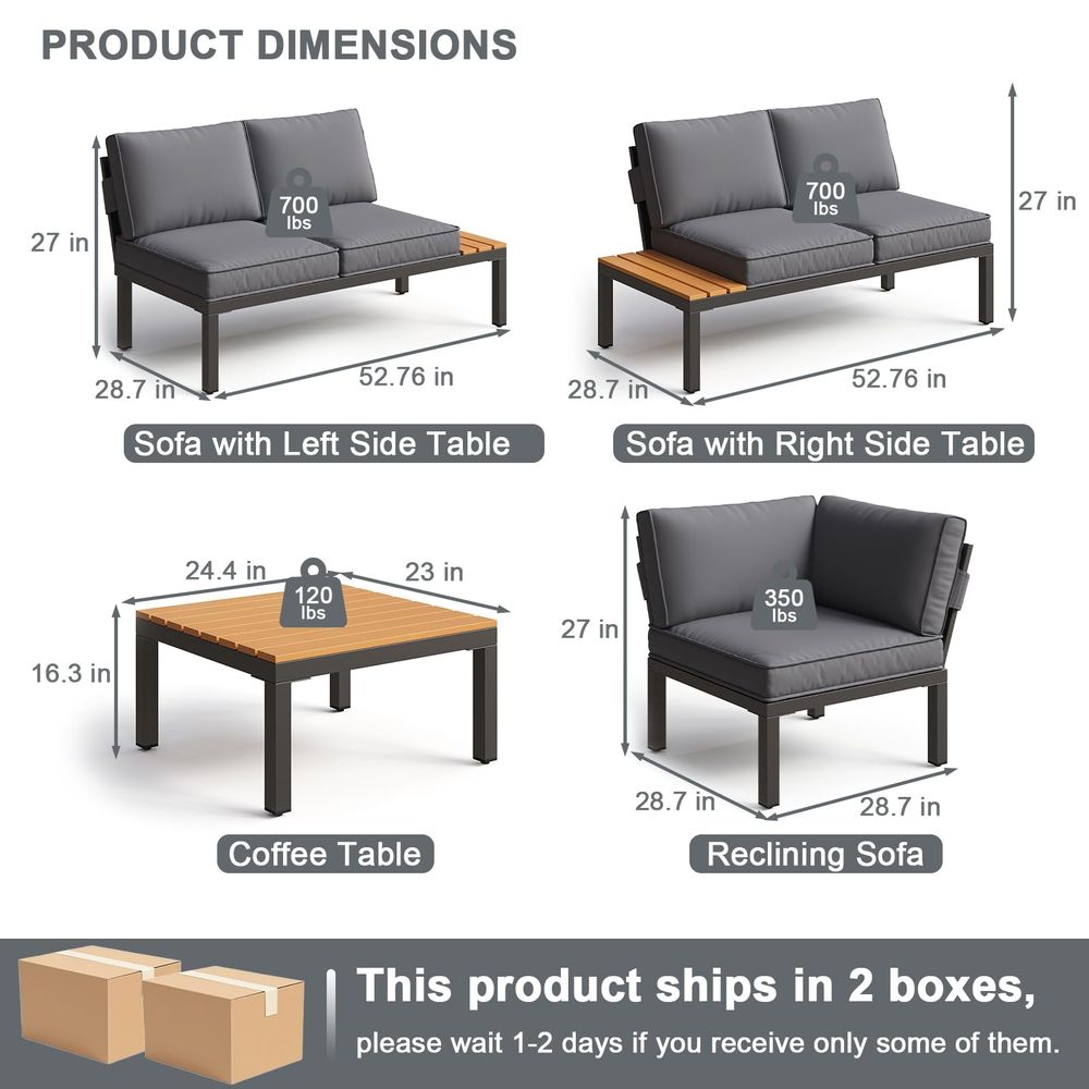 4Piece Patio Furniture Set,Met – Outdoor Furniture Table And Chairs Bewertung und Preis