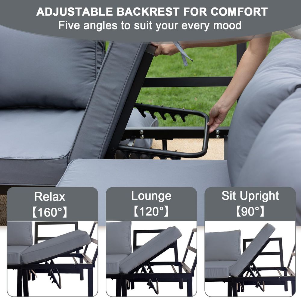 4Piece Patio Furniture Set,Met – Outdoor Furniture Table And Chairs Bewertung und Preis