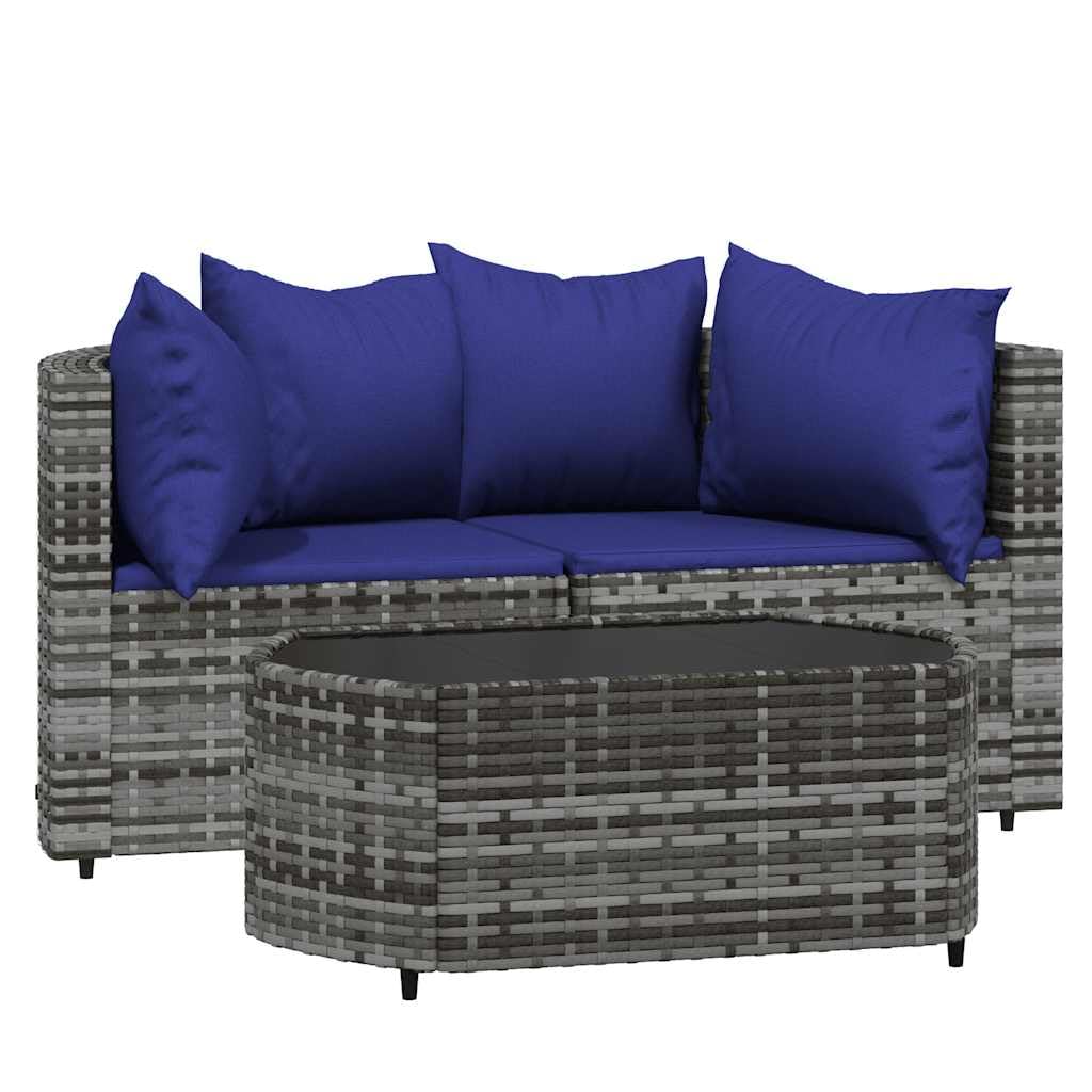 3pc Grey Modular PE Rattan Pat – Outdoor Furniture Easy To Clean Bewertung und Preis