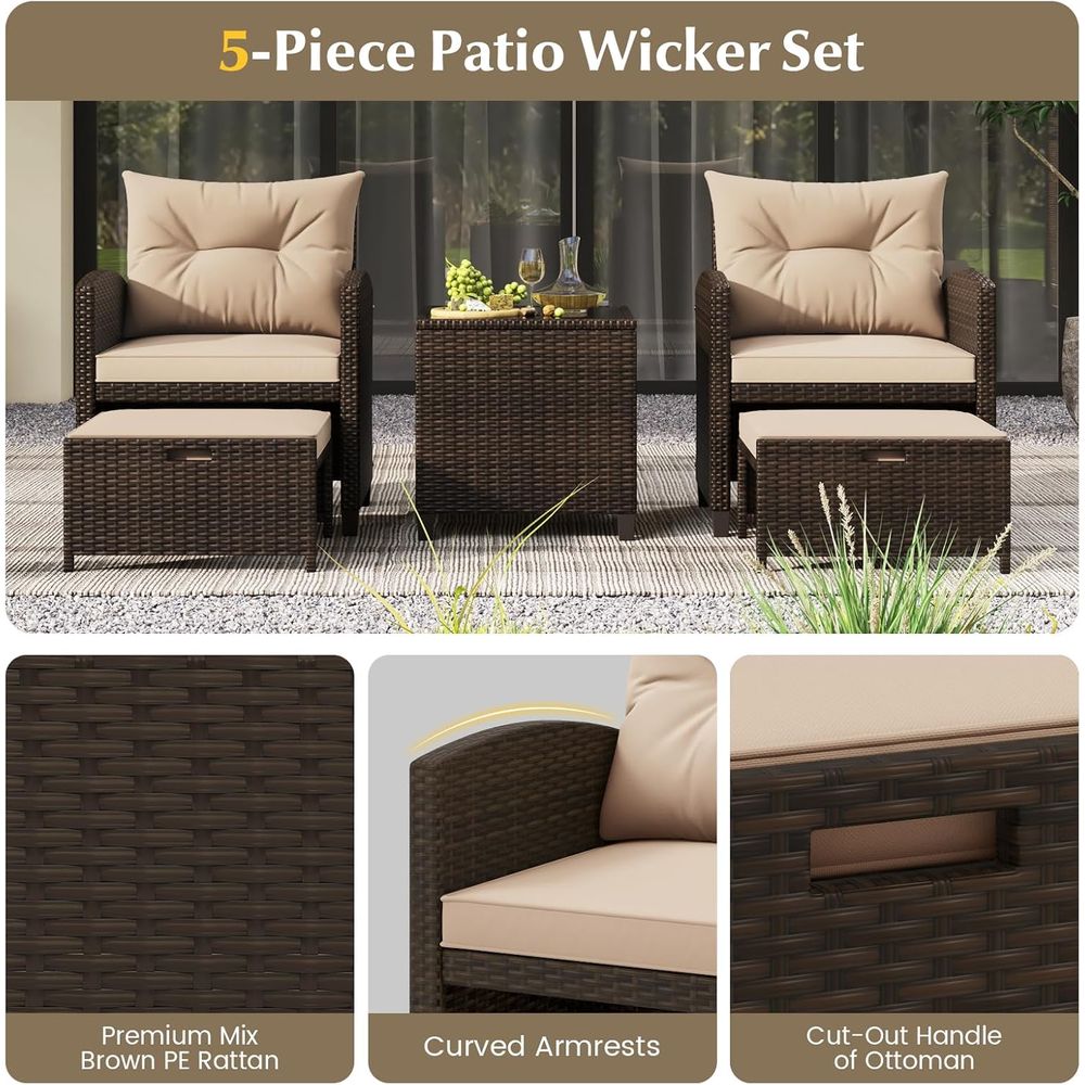 5-Piece Outdoor Patio Furnitur – Outdoor Furniture Table And Chairs Bewertung und Preis