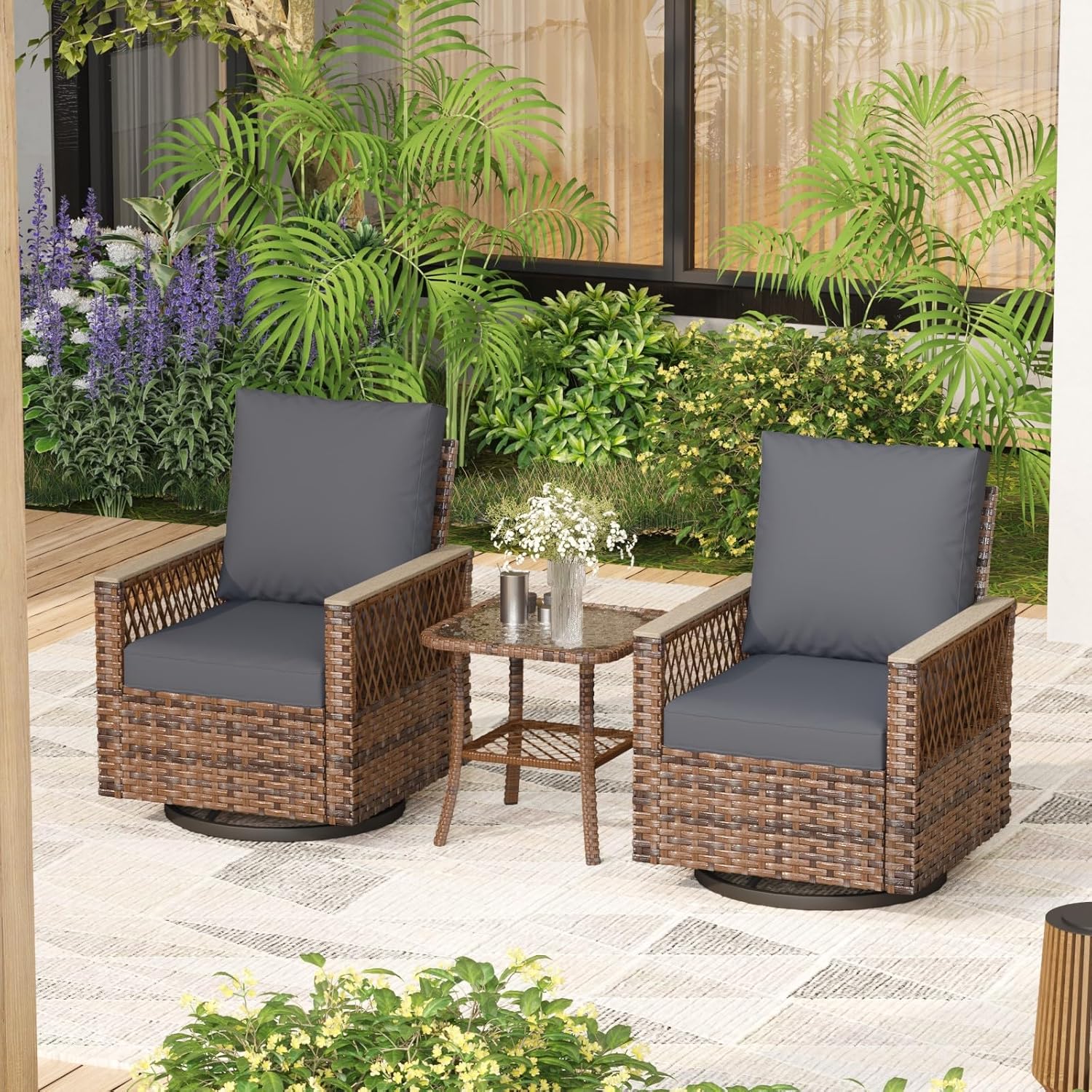 3 Pcs Patio Bistro Set with Ta – Outdoor Furniture Ideas Bewertung und Preis