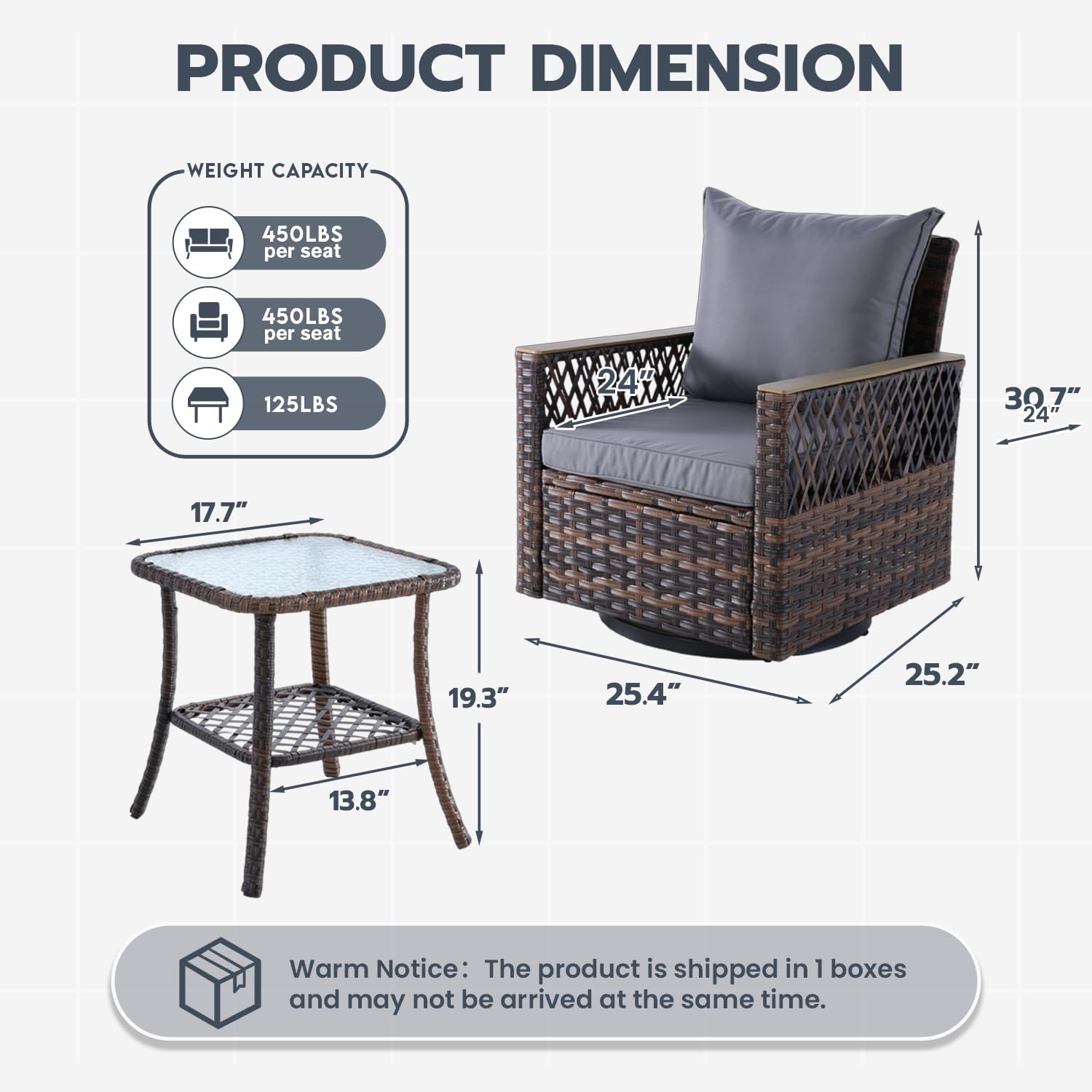 3 Pcs Patio Bistro Set with Ta – Outdoor Furniture Ideas Bewertung und Preis