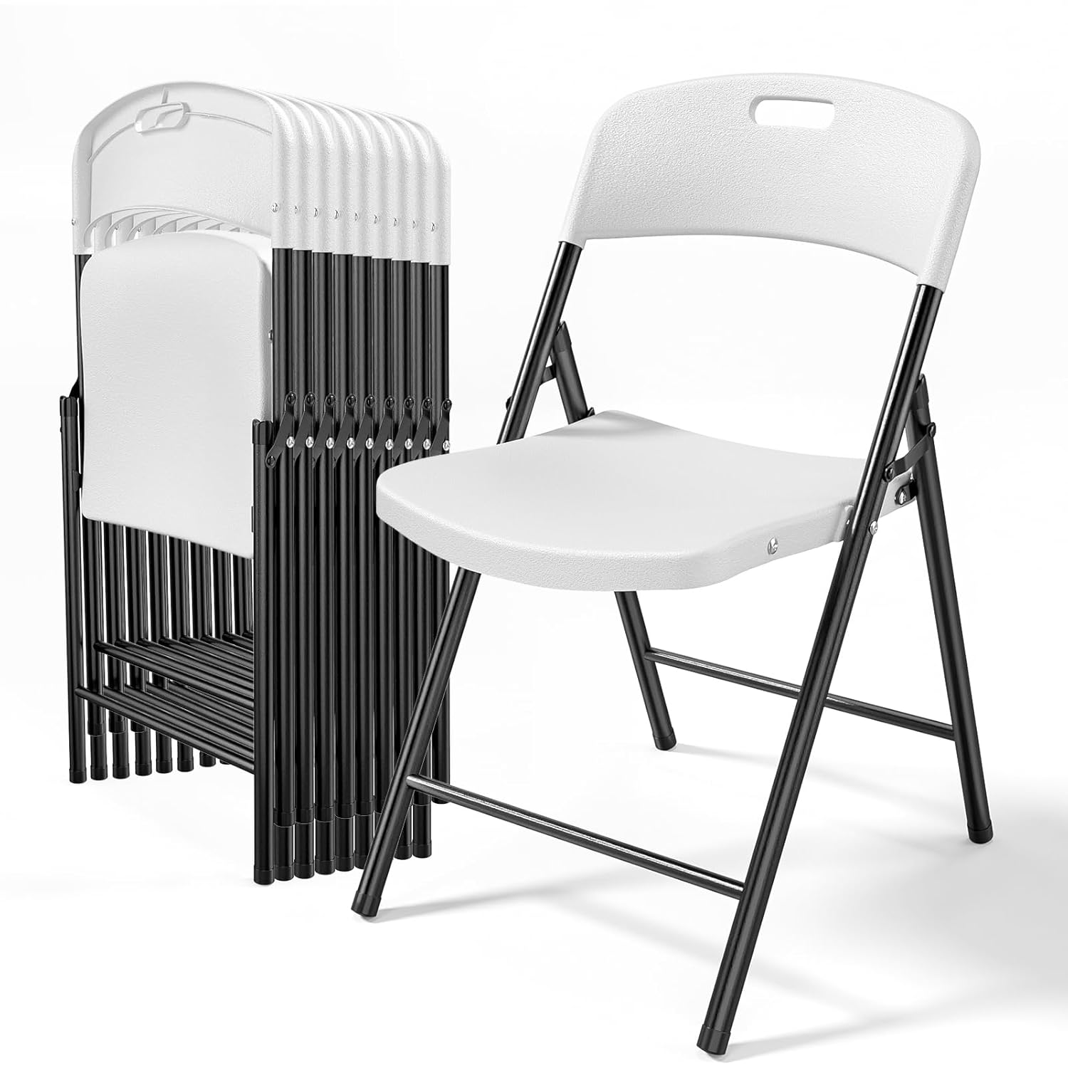 10-Pack White Plastic Folding  – Outdoor Furniture Polywood Bewertung und Preis