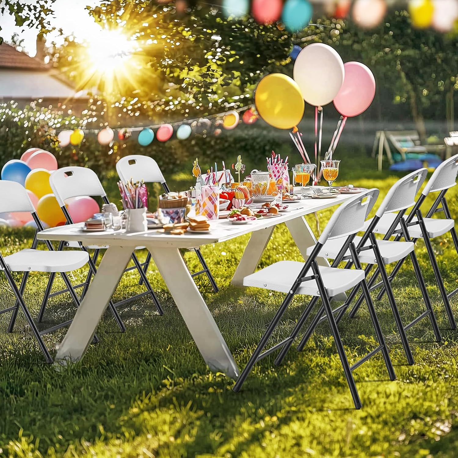 10-Pack White Plastic Folding  – Outdoor Furniture Polywood Bewertung und Preis