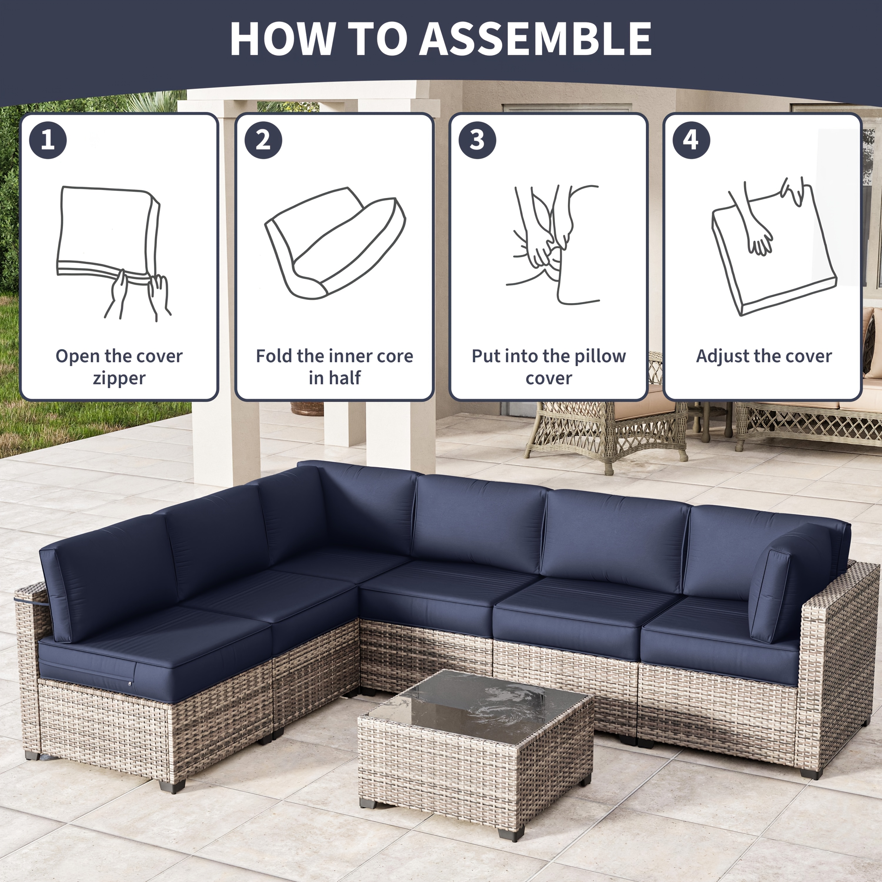 14pcs Outdoor Cushion Covers - – Outdoor Furniture Easy To Clean Bewertung und Preis