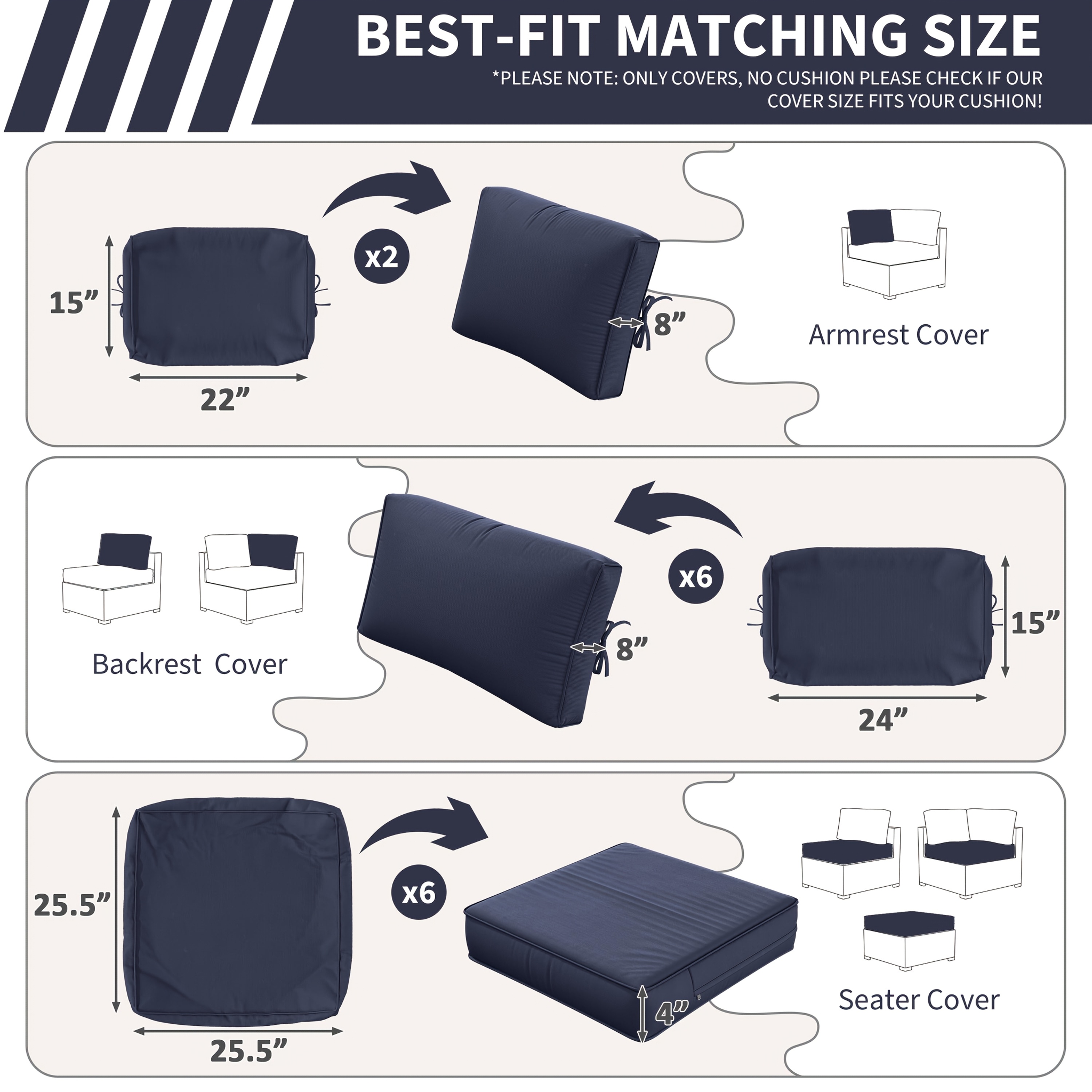 14pcs Outdoor Cushion Covers - – Outdoor Furniture Easy To Clean Bewertung und Preis