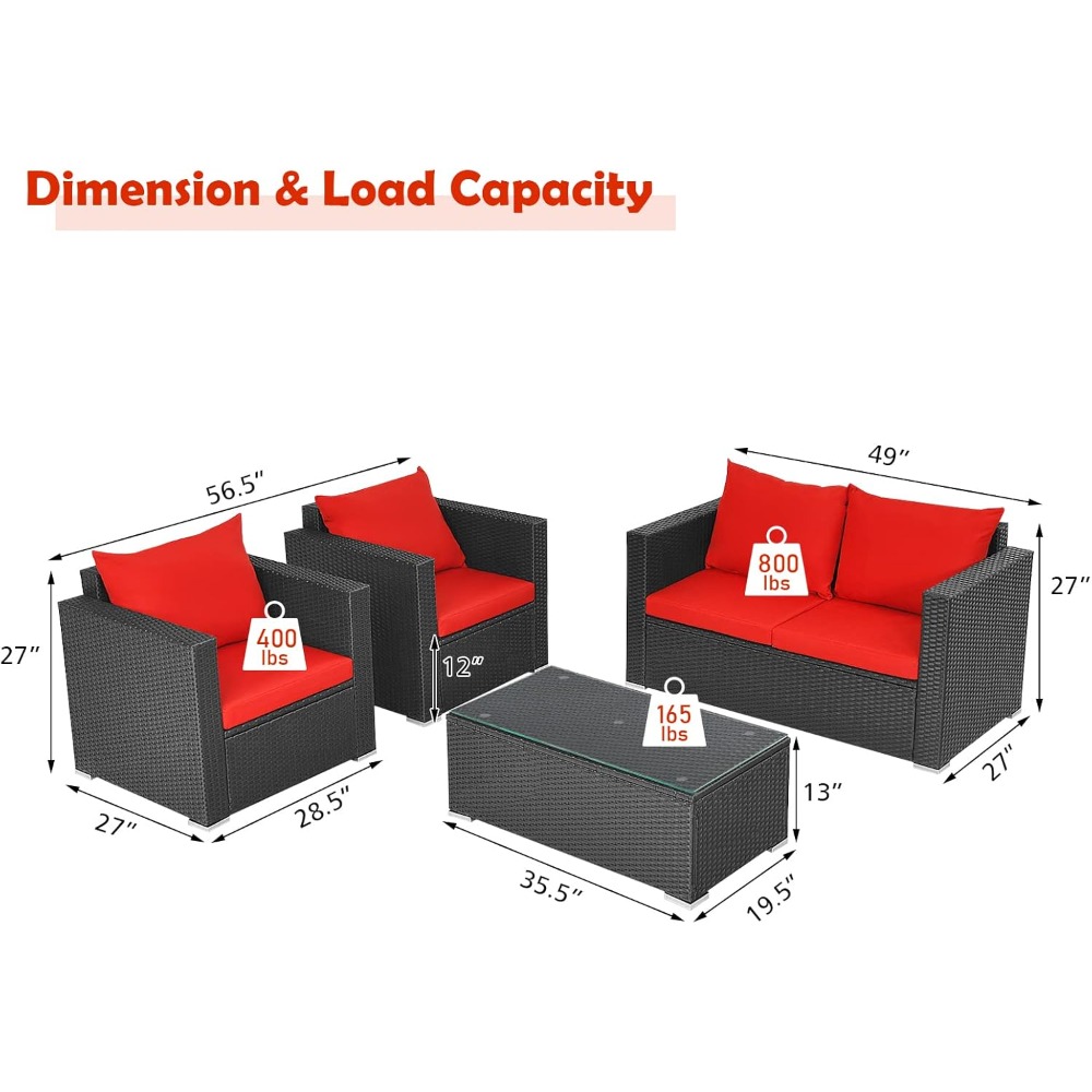 4 Piece Patio Rattan Conversat – Outdoor Furniture Ideas Bewertung und Preis
