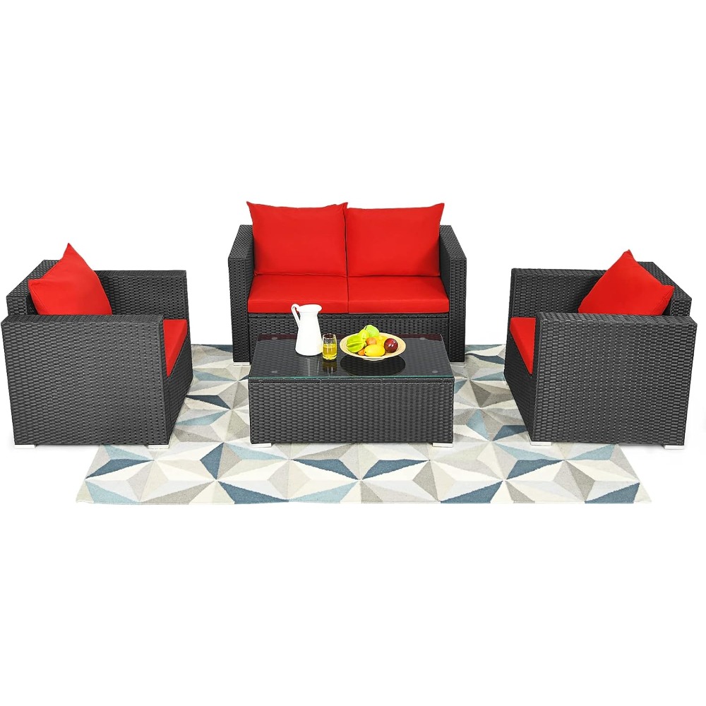 4 Piece Patio Rattan Conversat – Outdoor Furniture Ideas Bewertung und Preis
