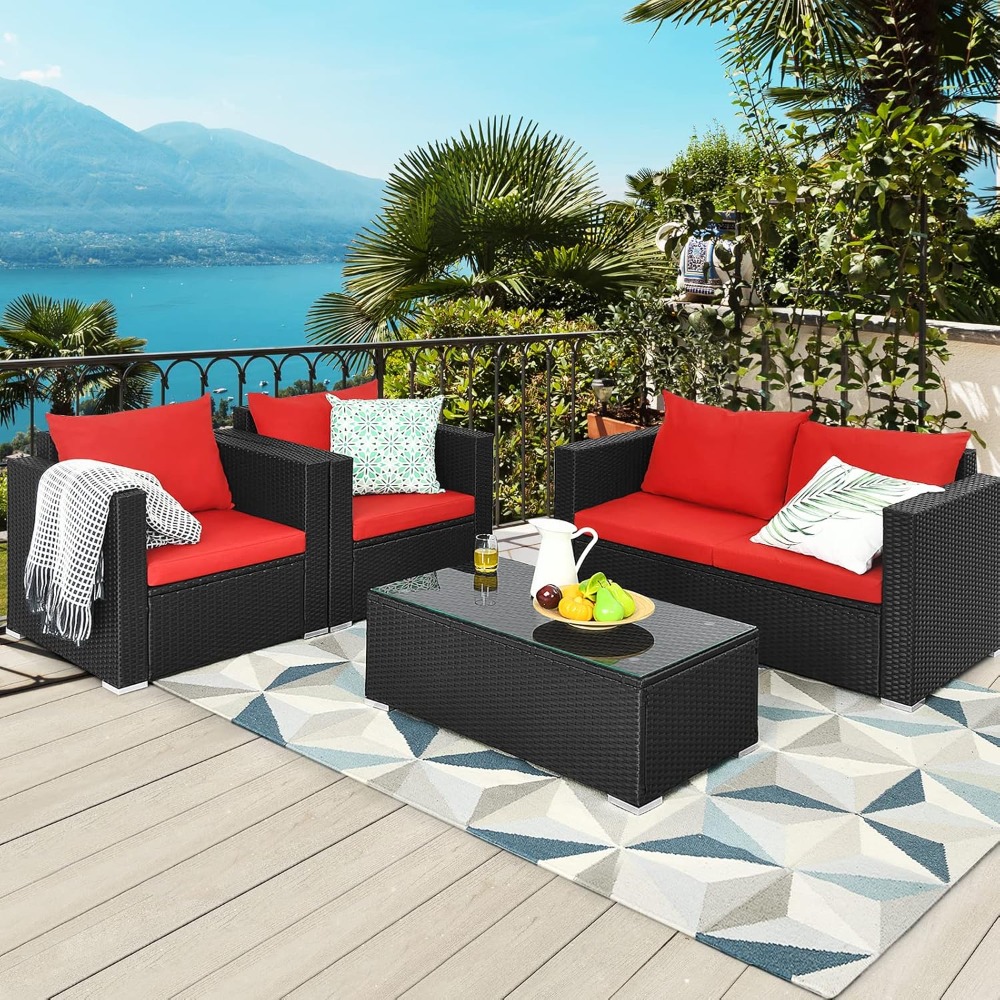 4 Piece Patio Rattan Conversat – Outdoor Furniture Ideas Bewertung und Preis