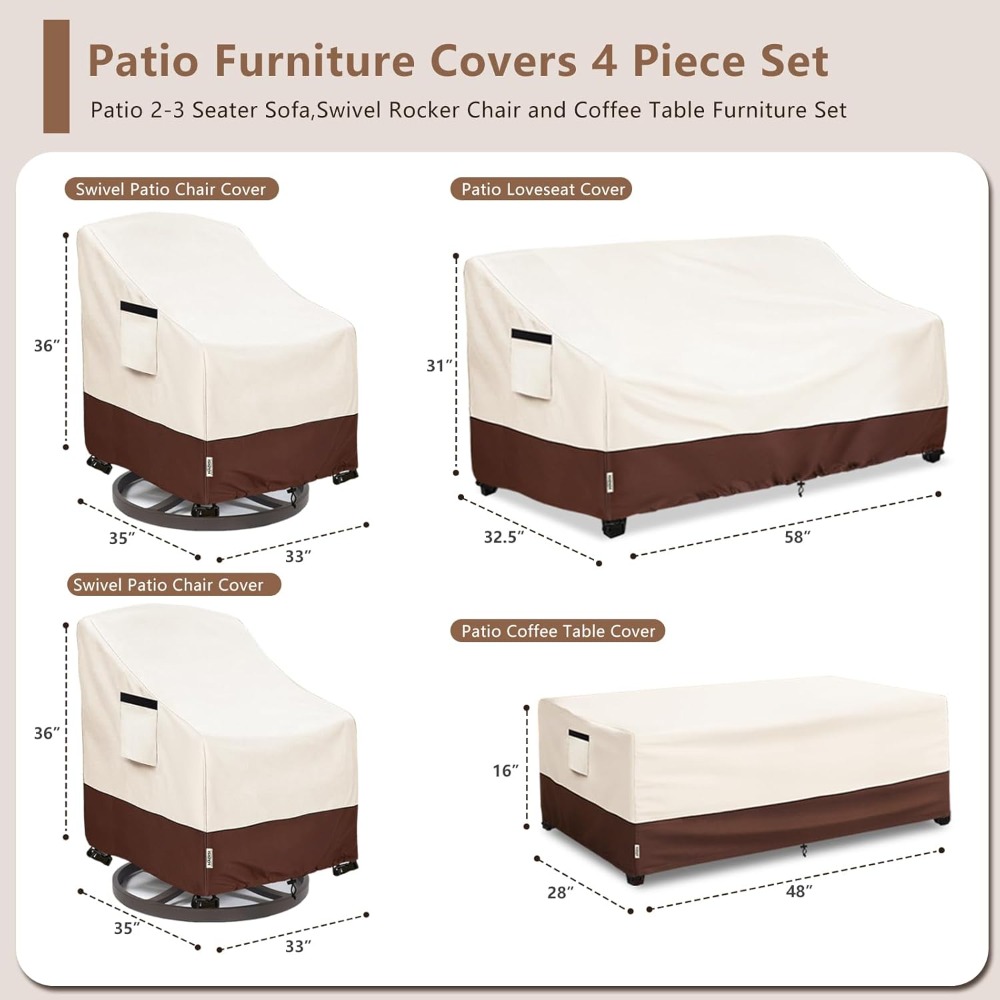 4-Piece Patio Furniture Covers – Outdoor Furniture Table And Chairs Bewertung und Preis